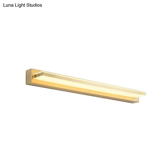 Modern Led Vanity Lighting With Yellow Acrylic Shade - Rectangular Wall Mount Light For Bedroom