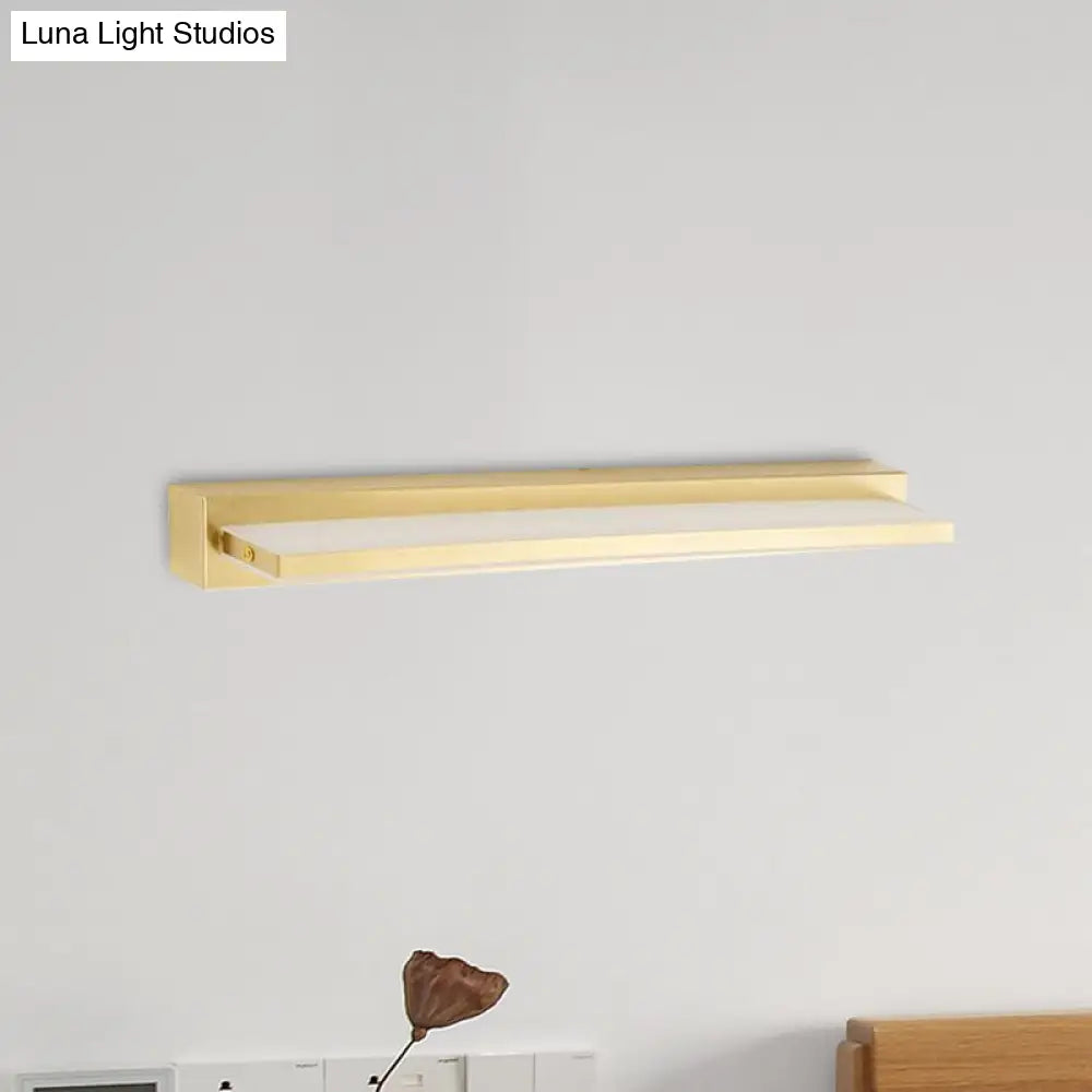 Modern Led Vanity Lighting With Yellow Acrylic Shade - Rectangular Wall Mount Light For Bedroom