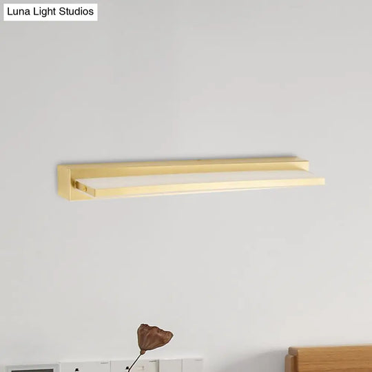 Modern Led Vanity Lighting With Yellow Acrylic Shade - Rectangular Wall Mount Light For Bedroom