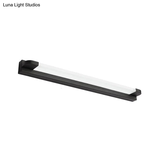 Modern Led Vanity Sconce Light For Bathroom - Slim 18/21.5 Wide Warm/White Lighting Metal Finish