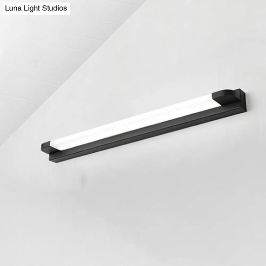 Modern Led Vanity Sconce Light For Bathroom - Slim 18/21.5 Wide Warm/White Lighting Metal Finish