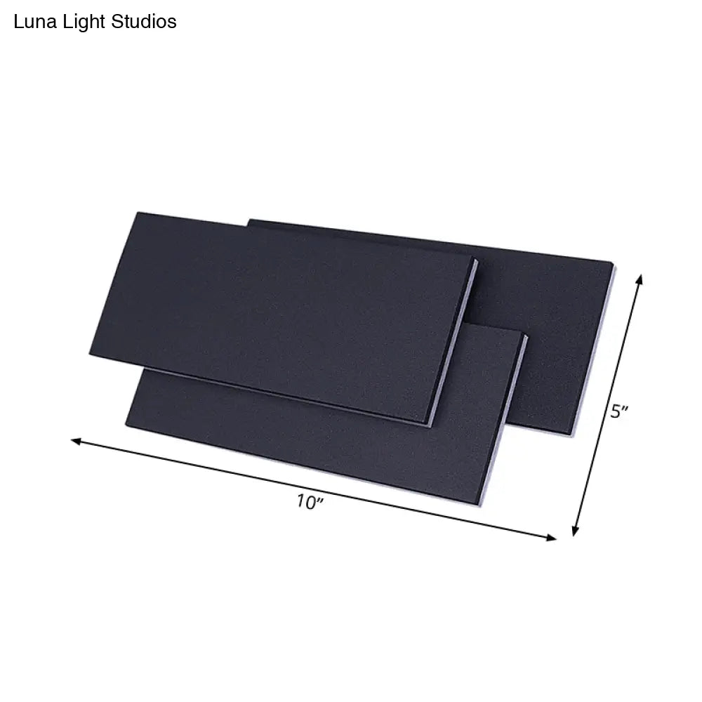 Modern Led Wall Lamp - Aluminum Rectangle Light With Warm/White Lighting Black/White