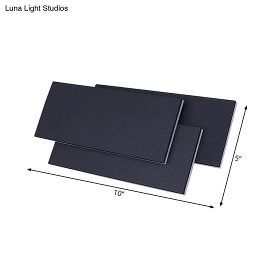 Modern Led Wall Lamp - Aluminum Rectangle Light With Warm/White Lighting Black/White