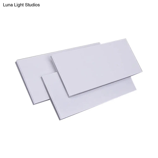 Modern Led Wall Lamp - Aluminum Rectangle Light With Warm/White Lighting Black/White