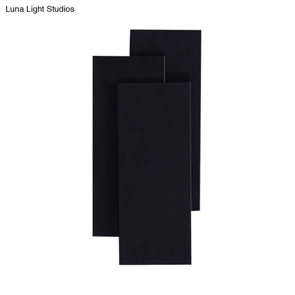 Modern Led Wall Lamp - Aluminum Rectangle Light With Warm/White Lighting Black/White