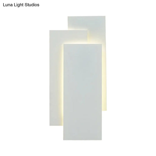 Modern Led Wall Lamp - Aluminum Rectangle Light With Warm/White Lighting Black/White