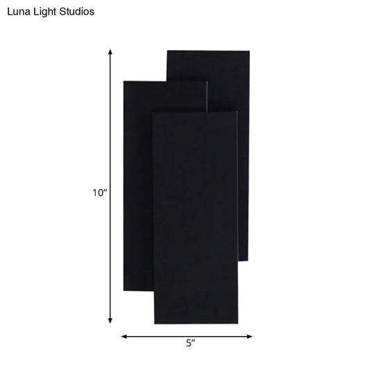 Modern Led Wall Lamp - Aluminum Rectangle Light With Warm/White Lighting Black/White