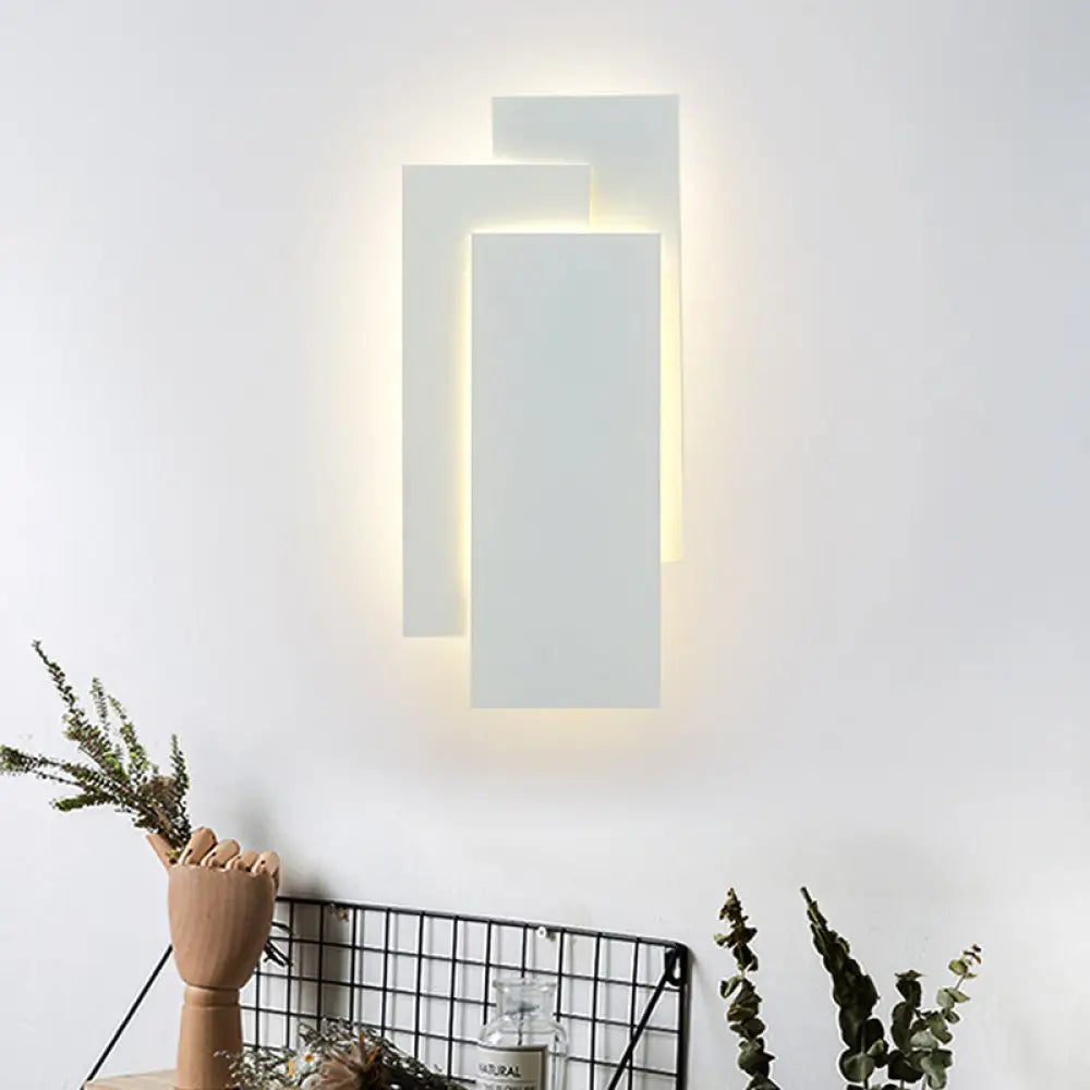 Modern Led Wall Lamp - Aluminum Rectangle Light With Warm/White Lighting Black/White White / Warm