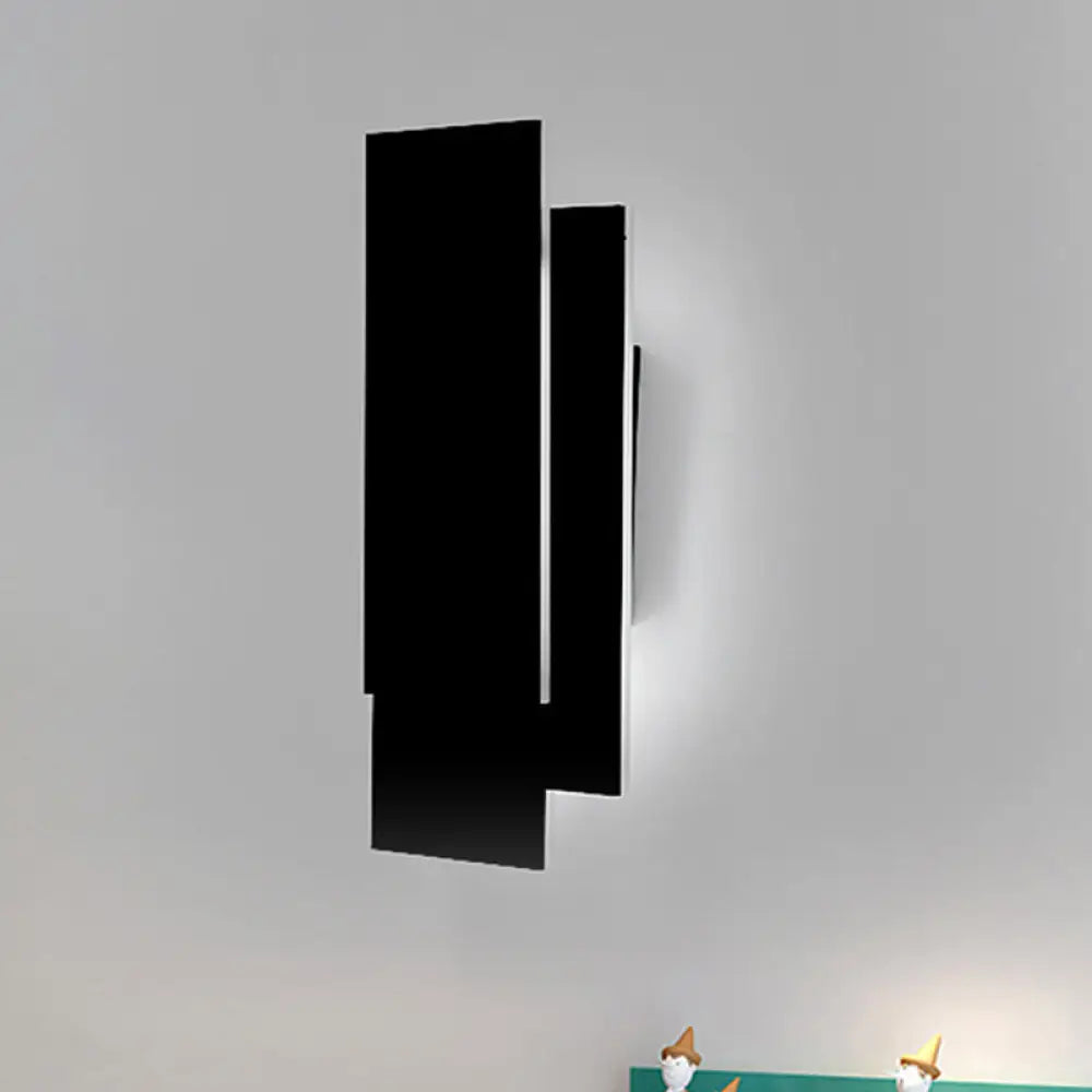 Modern Led Wall Lamp - Aluminum Rectangle Light With Warm/White Lighting Black/White Black / White