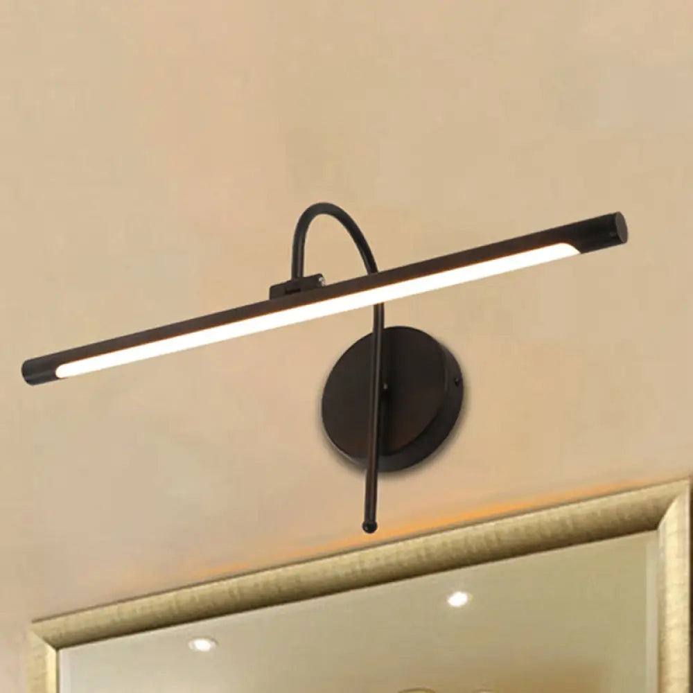 Modern Led Wall Lamp With Metal Shade - Tubular Vanity In Black/Nickel 16/20 Diameter Black / 16