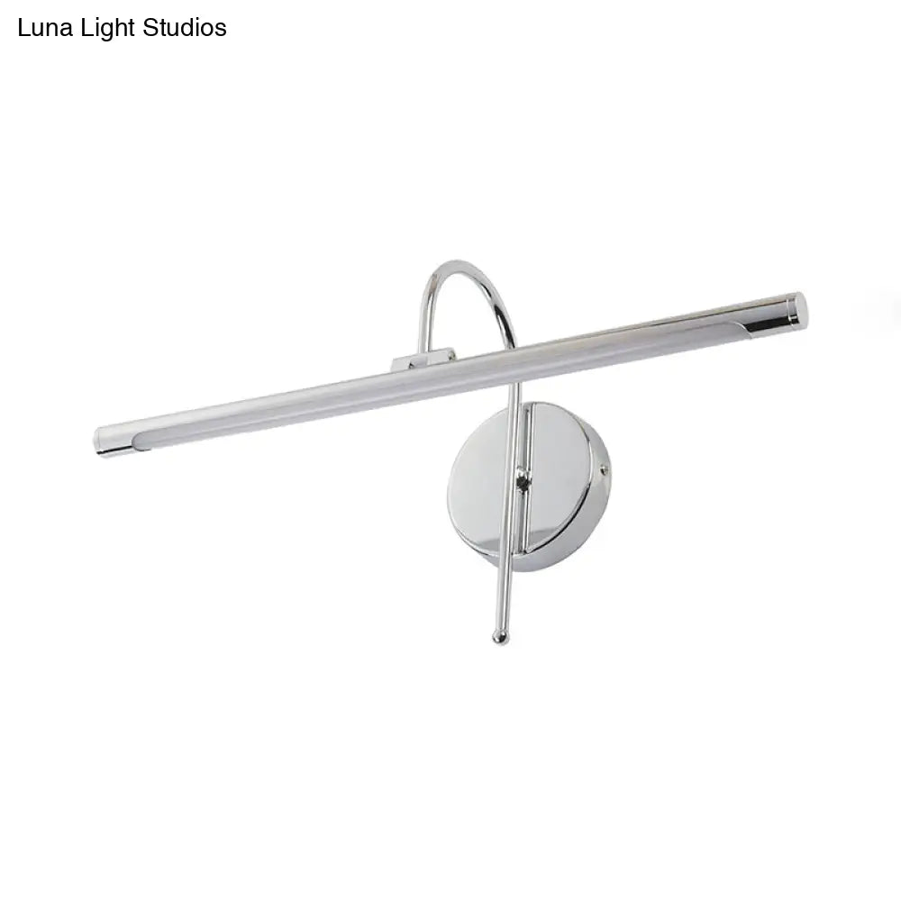 Modern Led Wall Lamp With Metal Shade - Tubular Vanity In Black/Nickel 16/20 Diameter