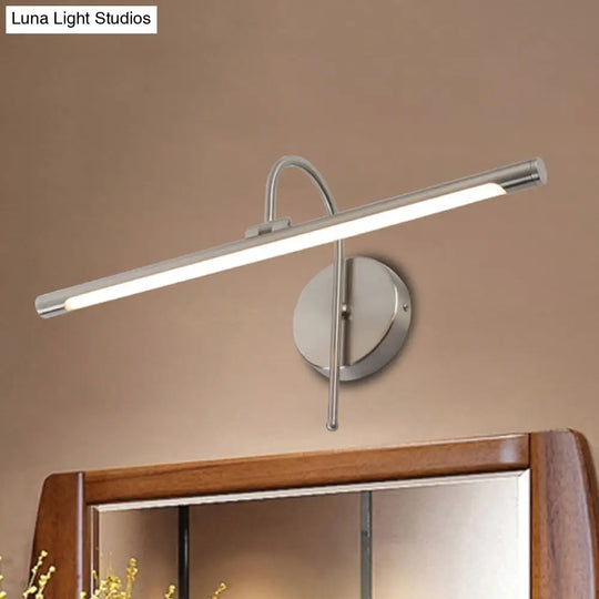 Modern Led Wall Lamp With Metal Shade - Tubular Vanity In Black/Nickel 16/20 Diameter