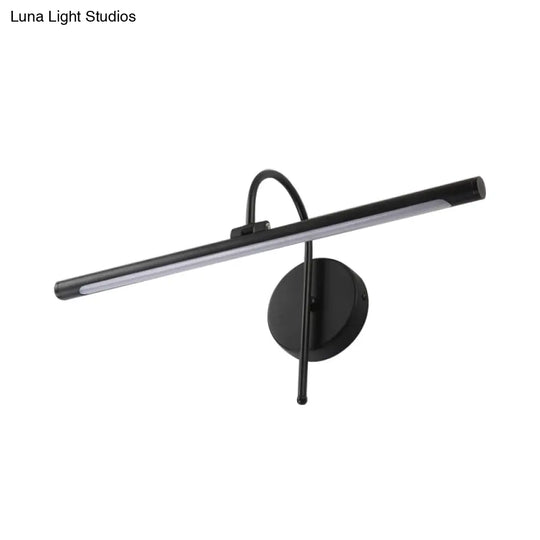 Modern Led Wall Lamp With Metal Shade - Tubular Vanity In Black/Nickel 16/20 Diameter