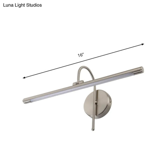 Modern Led Wall Lamp With Metal Shade - Tubular Vanity In Black/Nickel 16/20 Diameter