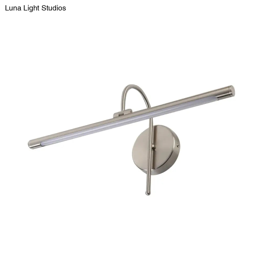 Modern Led Wall Lamp With Metal Shade - Tubular Vanity In Black/Nickel 16/20 Diameter