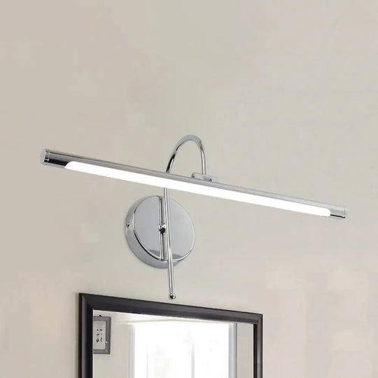 Modern Led Wall Lamp With Metal Shade - Tubular Vanity In Black/Nickel 16/20 Diameter Chrome / 16