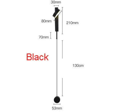 Modern Led Wall Lamps With Rotation Sconce Light For Bedside Living Room Bedroom Study Black /