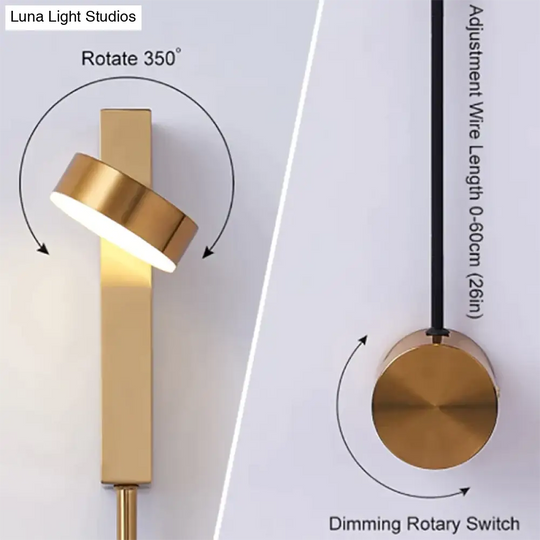 Modern Led Wall Lamps With Rotation Sconce Light For Bedside Living Room Bedroom Study Lamp