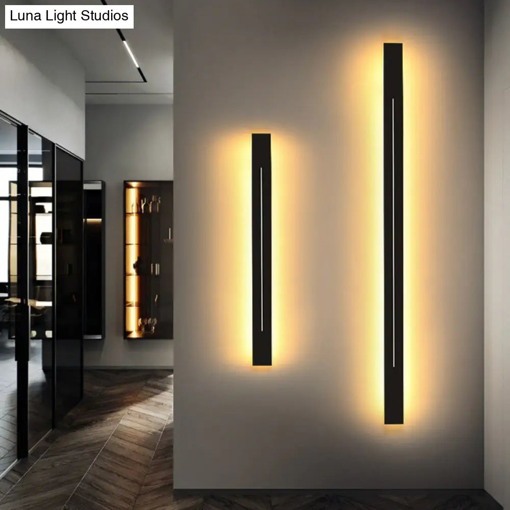 Modern Led Wall Light Fixture: Rectangular Linear Living Room Sconce Lighting