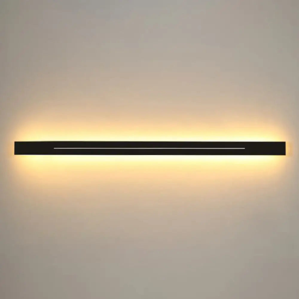 Modern Led Wall Light Fixture: Rectangular Linear Living Room Sconce Lighting Black / Small White