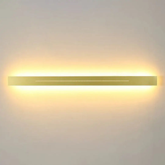 Modern Led Wall Light Fixture: Rectangular Linear Living Room Sconce Lighting Gold / Small Warm