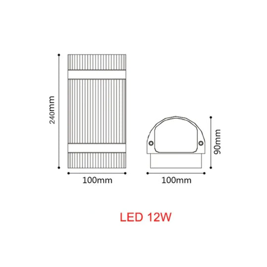 Modern Led Wall Light Outdoor Ip65 Waterproof Aluminum Black Lamps Porch Garden Lamp 6W 12W 110V