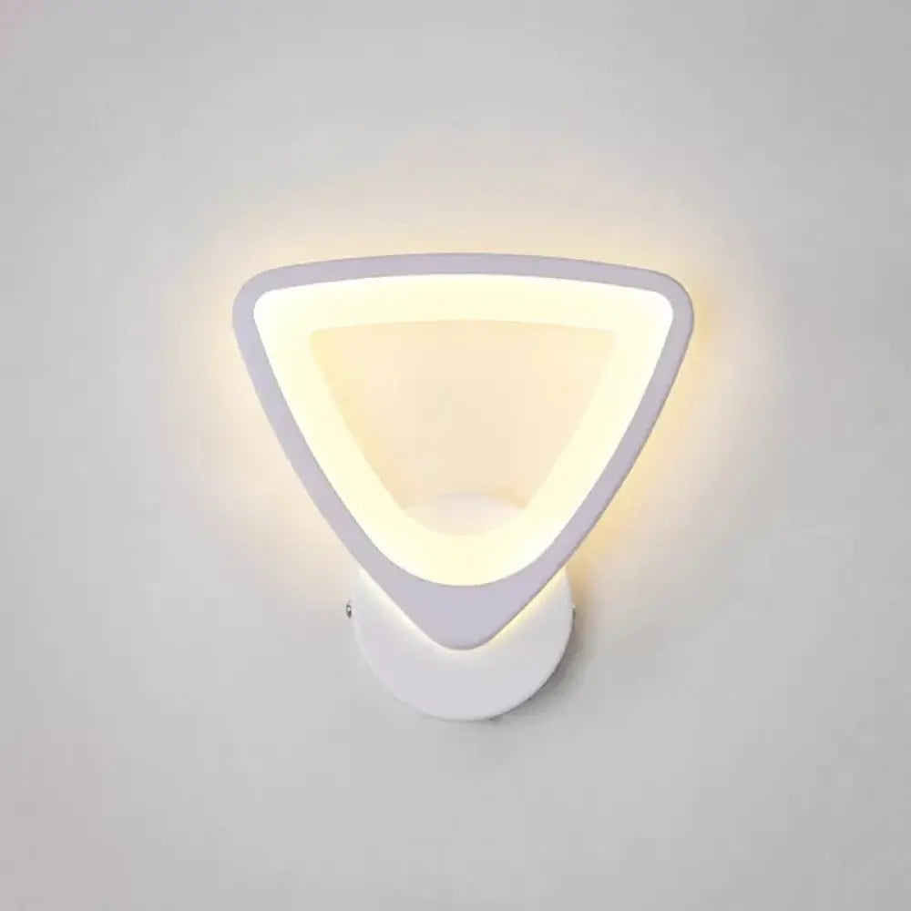 Modern Led Wall Light White Acrylic Sconce For Living Room And Staircase / Triangle