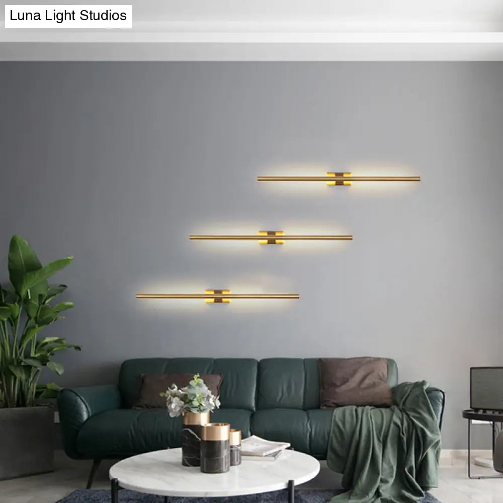 Modern Led Wall Mount Light - Linear Shape Acrylic Design For Living Room