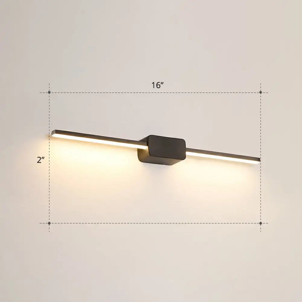 Modern Led Wall-Mounted Vanity Lamp For Bathroom Minimalistic Acrylic Pole Design Black / 16 Warm