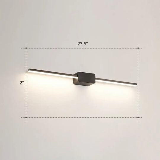 Modern Led Wall-Mounted Vanity Lamp For Bathroom Minimalistic Acrylic Pole Design Black / 23.5 Third