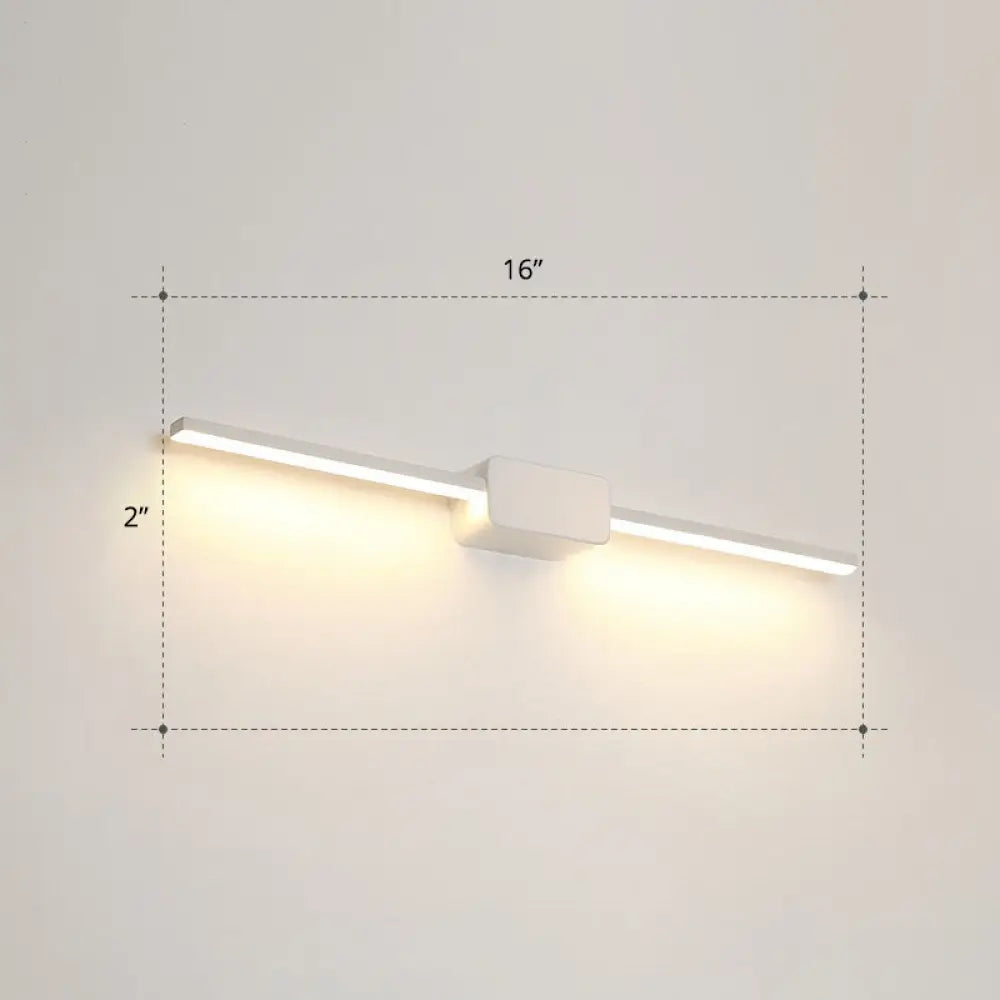 Modern Led Wall-Mounted Vanity Lamp For Bathroom Minimalistic Acrylic Pole Design White / 16 Warm