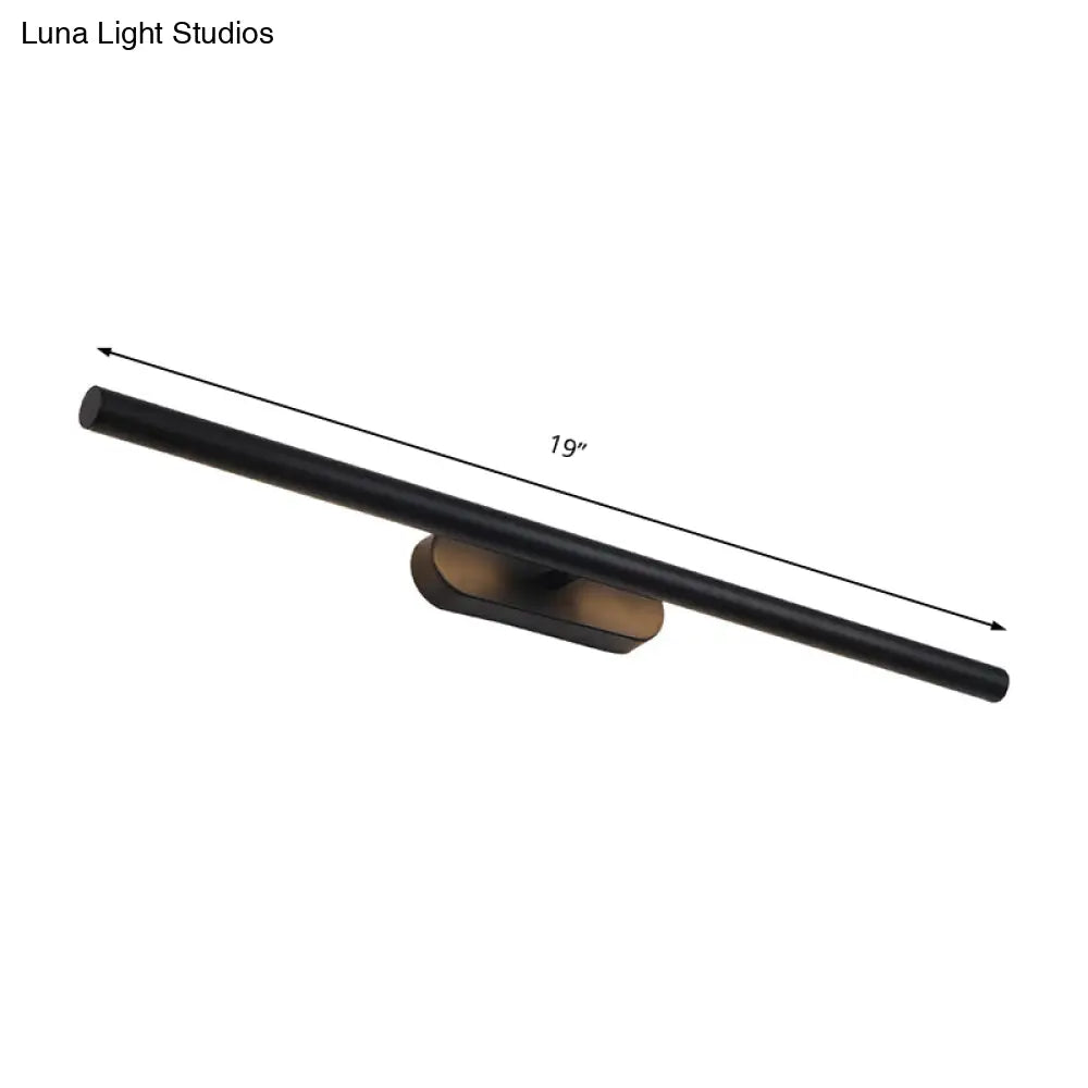 Modern Led Wall-Mounted Vanity Light In White/Black With Adjustable Width And Multiple Options