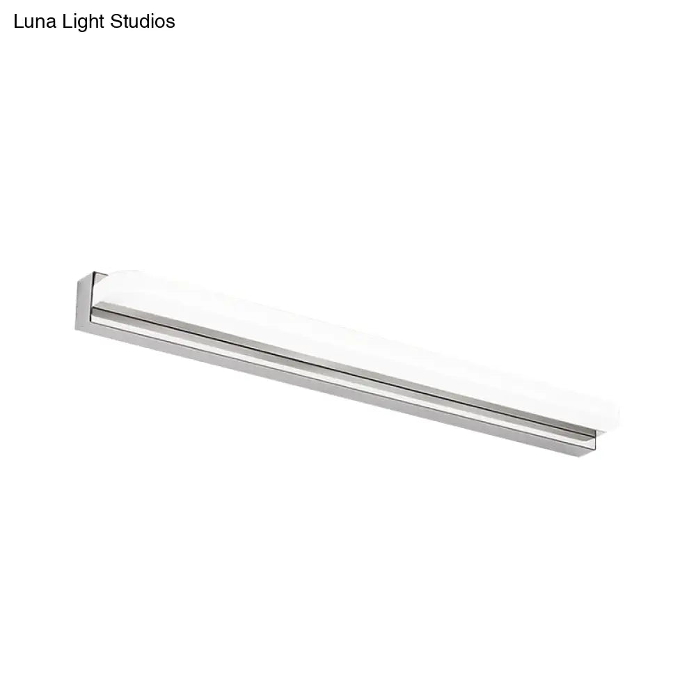 Modern Led Wall Mounted Vanity Light With Acrylic Shade Chrome Sconce Lighting In Warm/White