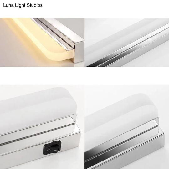 Modern Led Wall Mounted Vanity Light With Acrylic Shade Chrome Sconce Lighting In Warm/White