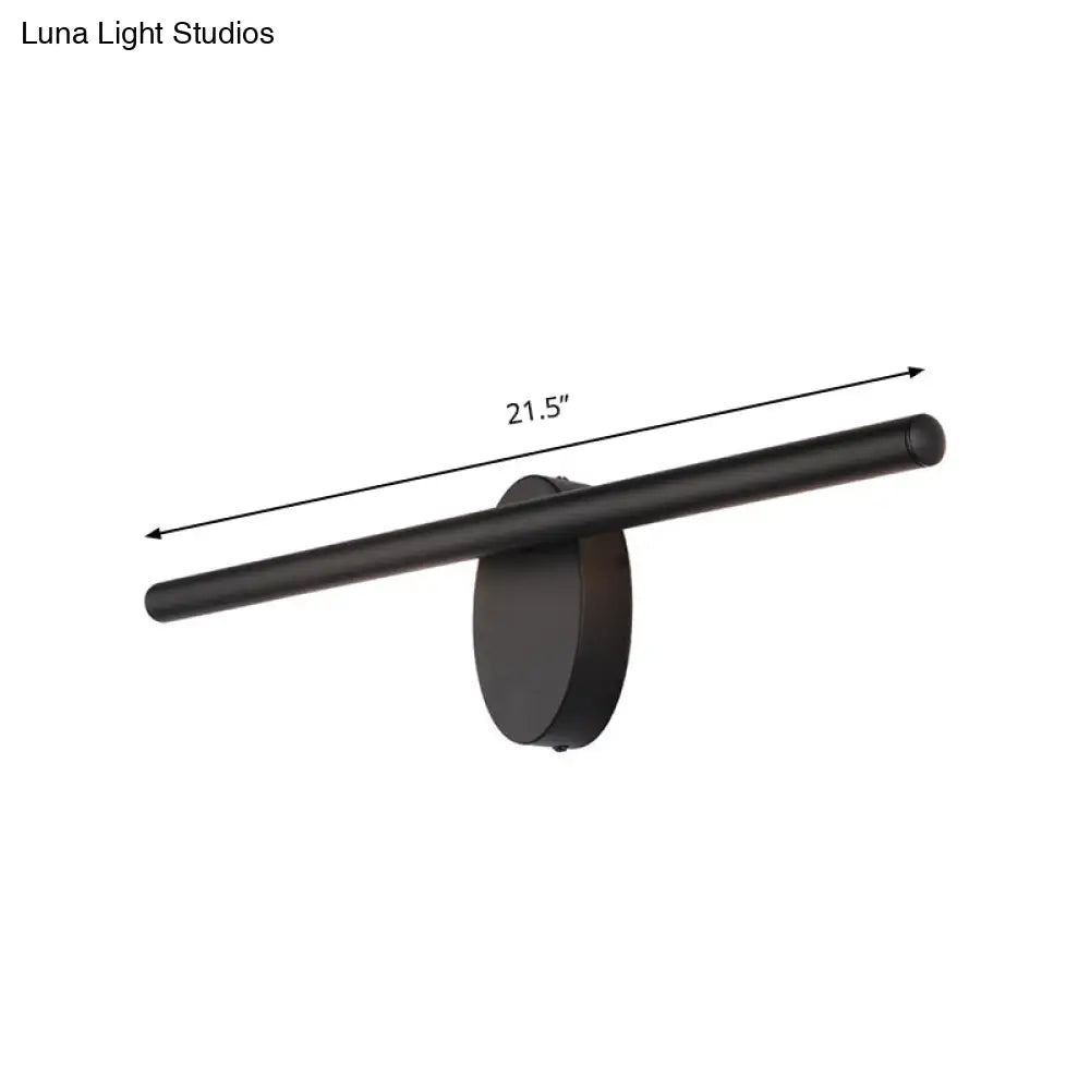 Modern Led Wall Sconce In Black With Acrylic Shade For Bathroom Lighting - 21.5/28/36 Wide