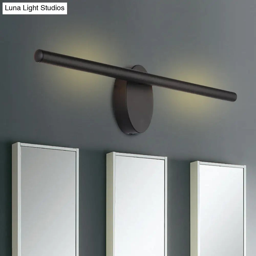 Modern Led Wall Sconce In Black With Acrylic Shade For Bathroom Lighting - 21.5/28/36 Wide