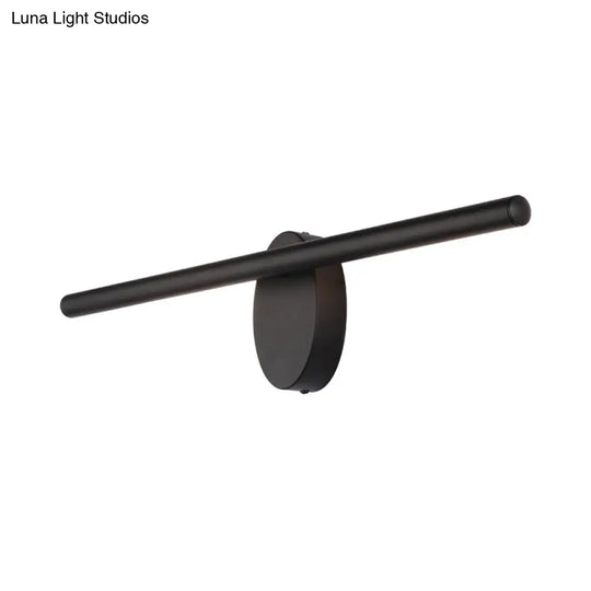 Modern Led Wall Sconce In Black With Acrylic Shade For Bathroom Lighting - 21.5/28/36 Wide