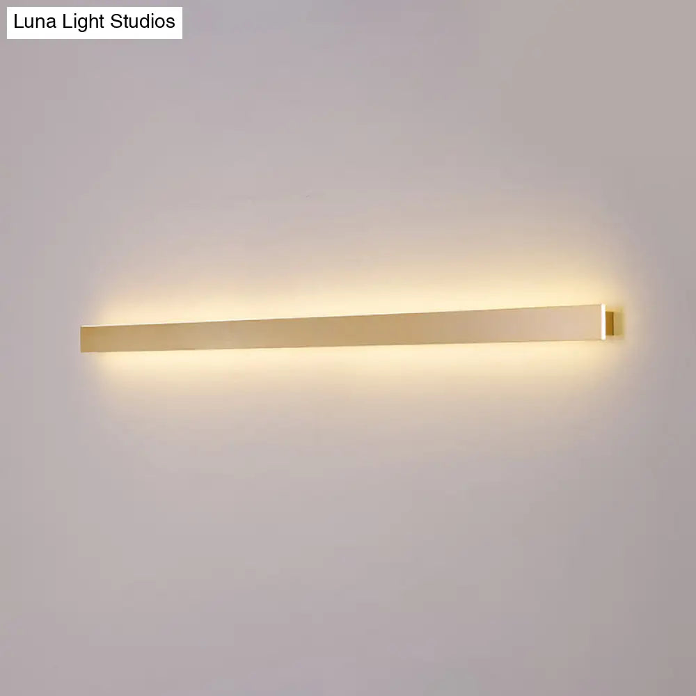 Modern Led Wall Sconce Lamp - Simple Linear Stairway Light In Gold White/Warm/Natural