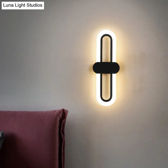 Modern Led Wall Sconce Light Fixture - Acrylic Black