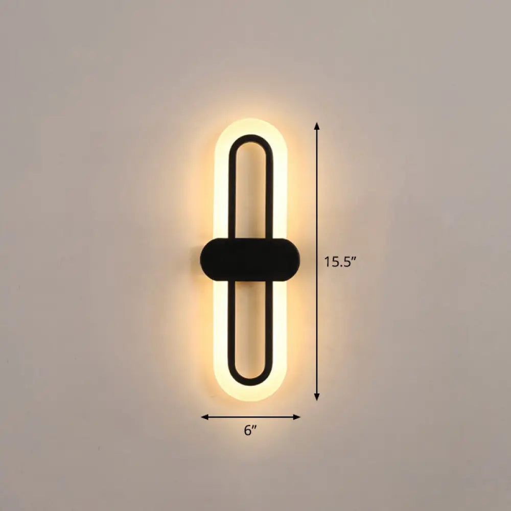 Modern Led Wall Sconce Light Fixture - Acrylic Black / Small Warm