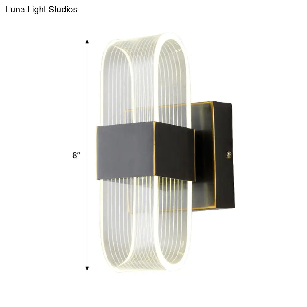 Modern Led Wall Sconce Light: Metal Square Design Black Finish Ideal For Living Room