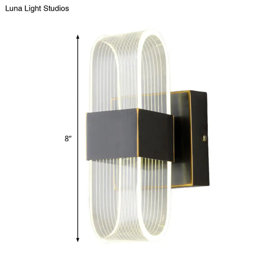 Modern Led Wall Sconce Light: Metal Square Design Black Finish Ideal For Living Room