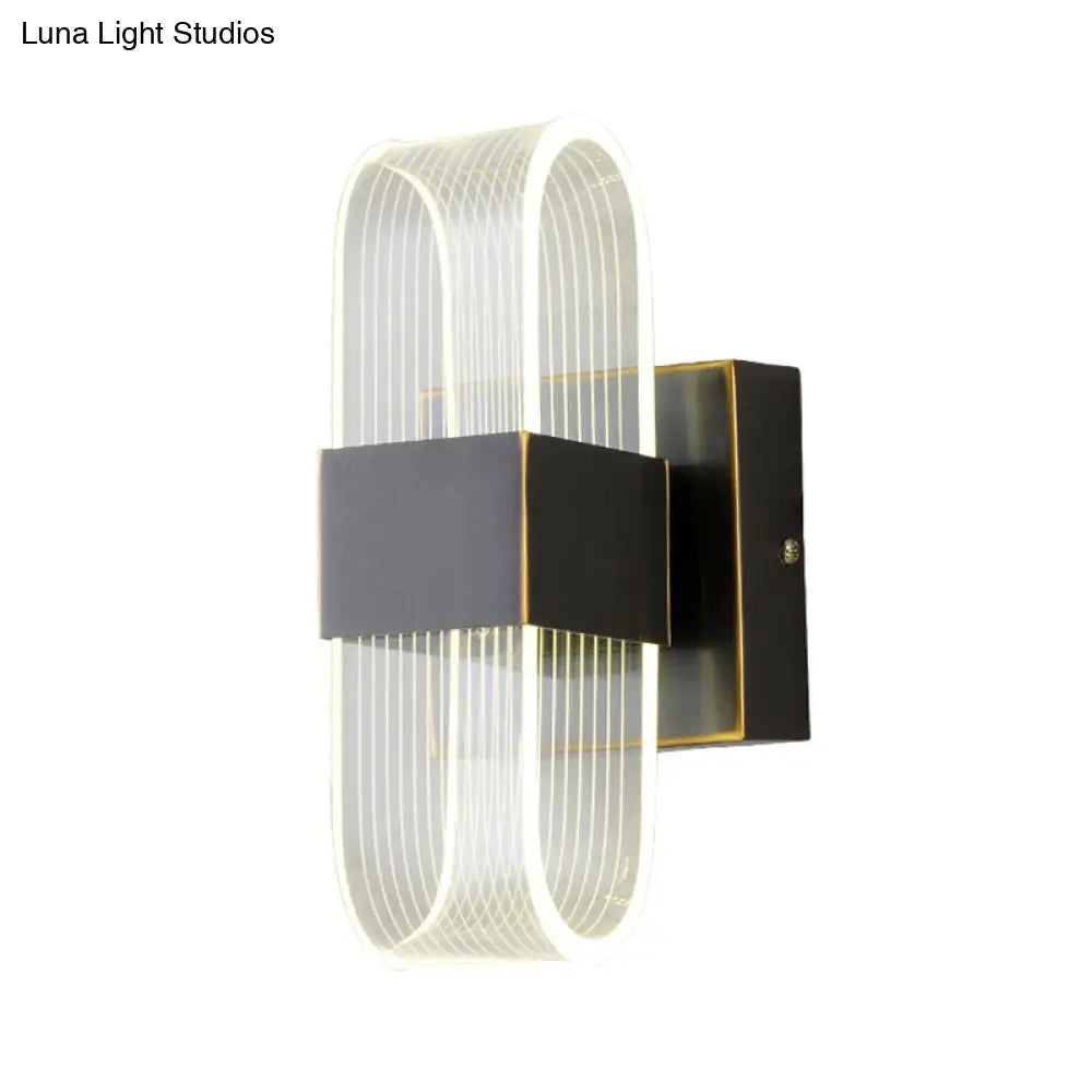 Modern Led Wall Sconce Light: Metal Square Design Black Finish Ideal For Living Room