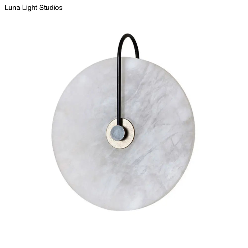 Modern Led Wall Sconce With Black Mica Disc Shade