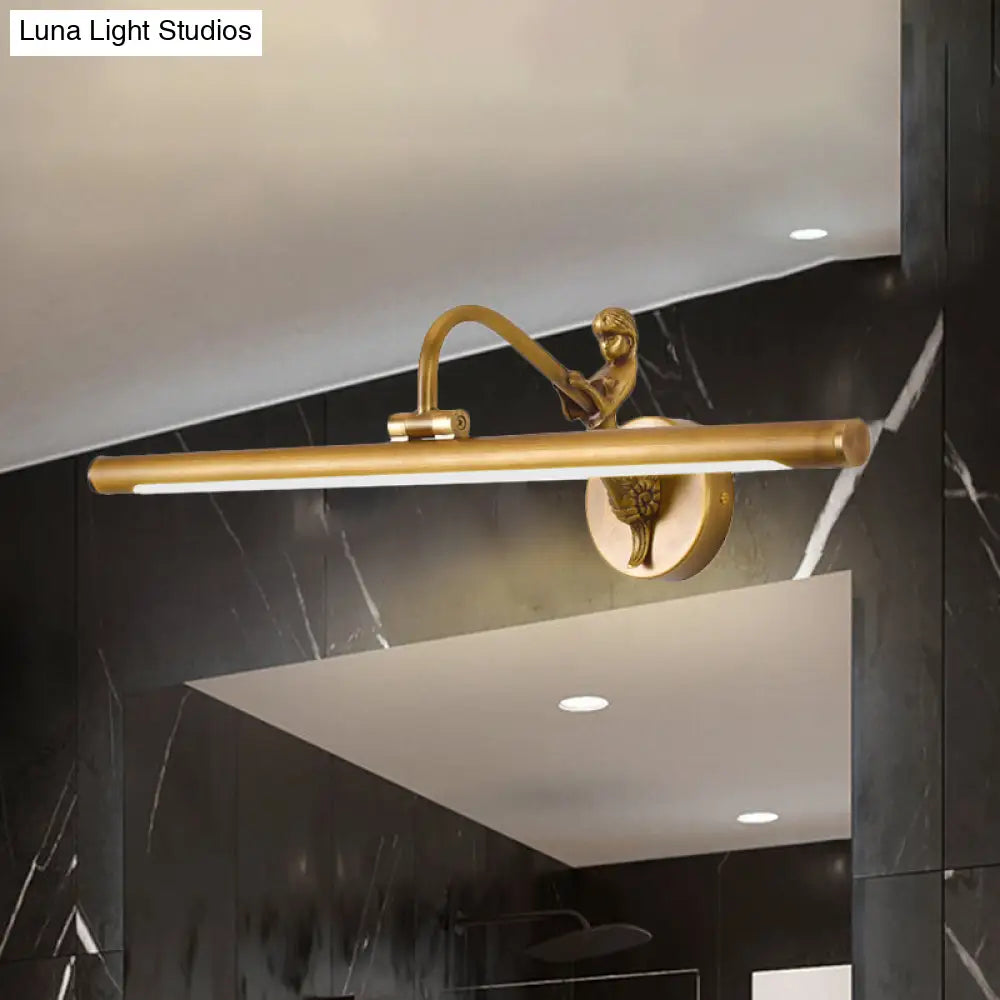 Modern Led Wall Sconce With Brass/Black Finish Mermaid Accent | Vanity Lighting Metallic 14/18 W