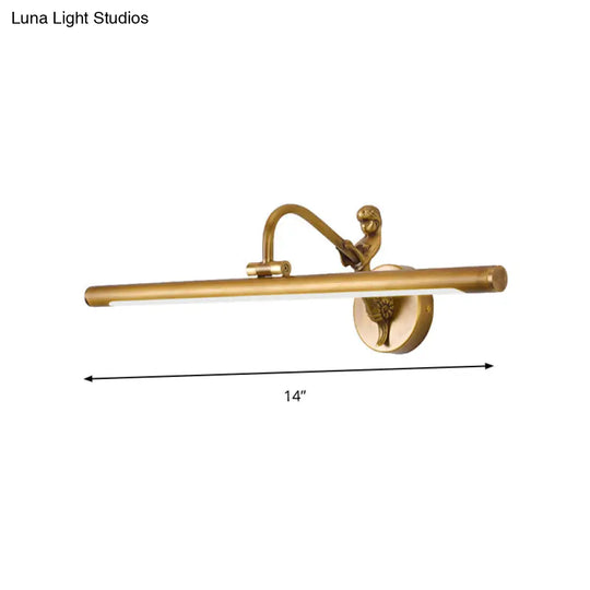 Modern Led Wall Sconce With Brass/Black Finish Mermaid Accent | Vanity Lighting Metallic 14/18 W