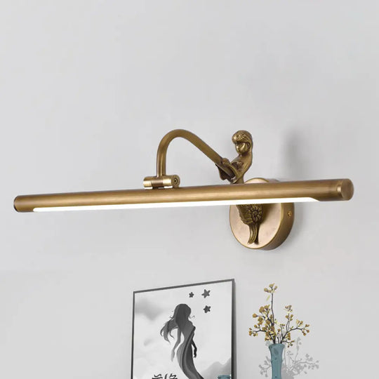 Modern Led Wall Sconce With Brass/Black Finish Mermaid Accent | Vanity Lighting Metallic 14/18 W