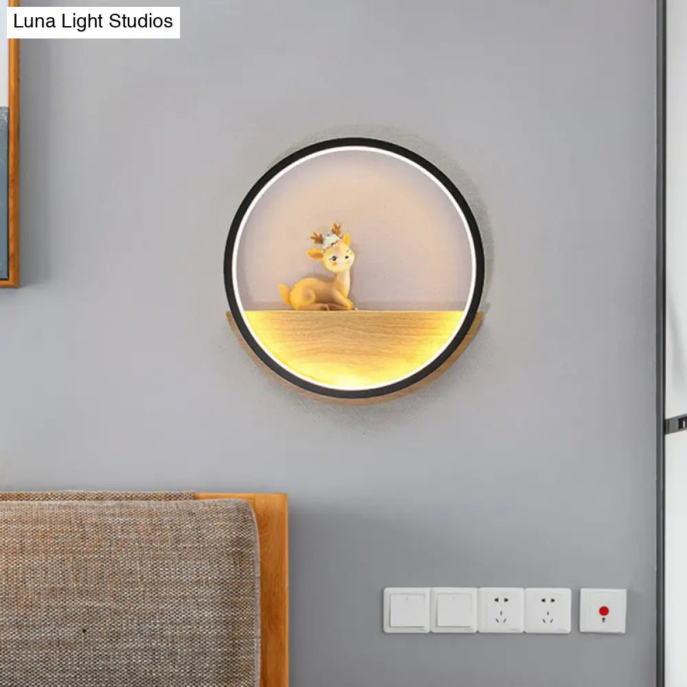 Modern Led Wall Sconce With Decorative Deer For Living Room