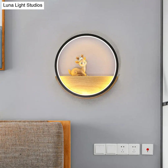 Modern Led Wall Sconce With Decorative Deer For Living Room