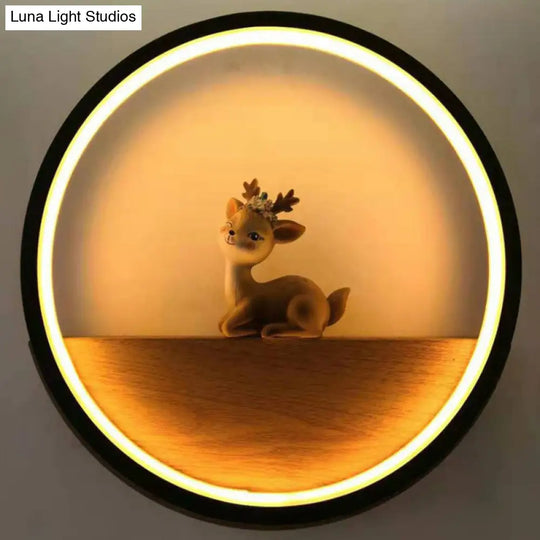 Modern Led Wall Sconce With Decorative Deer For Living Room